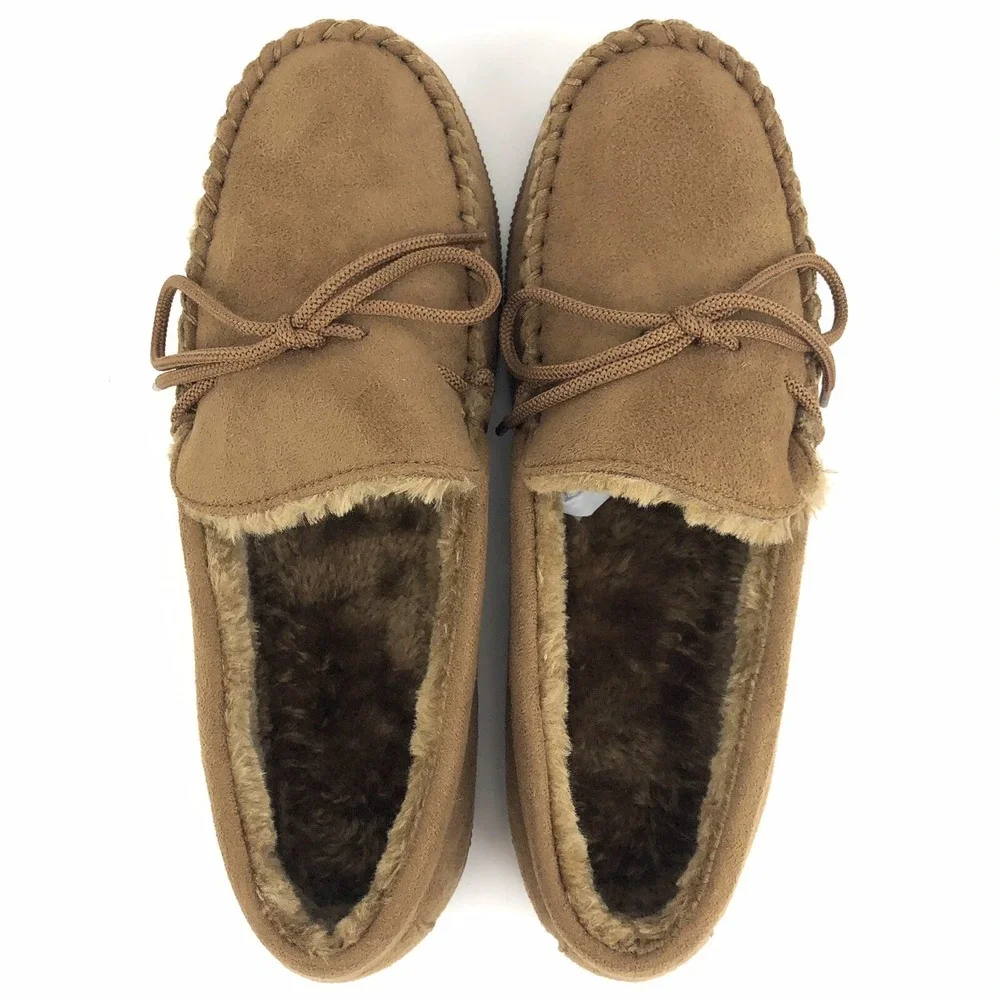 Oxford & Finch Slippers Mens Size 12 Hickory Brown Faux Fur  display picture 1